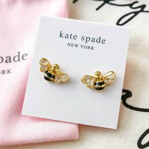 Kate Spade stud earrings - all abuzz stone bee - black Gold